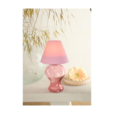 Ideas 4 seasons glas lamp amber voor theelichtje ø9 h.16 cm zacht roze