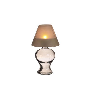 Ideas 4 seasons glazen lamp amber theelichthouder rookgrijs ã˜9xh16cm