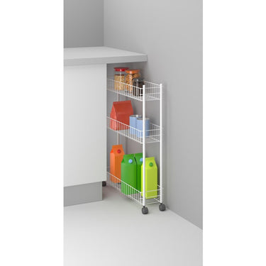 Metaltex fino voorraadwagen op wielen 3-laags 56x16x72cm