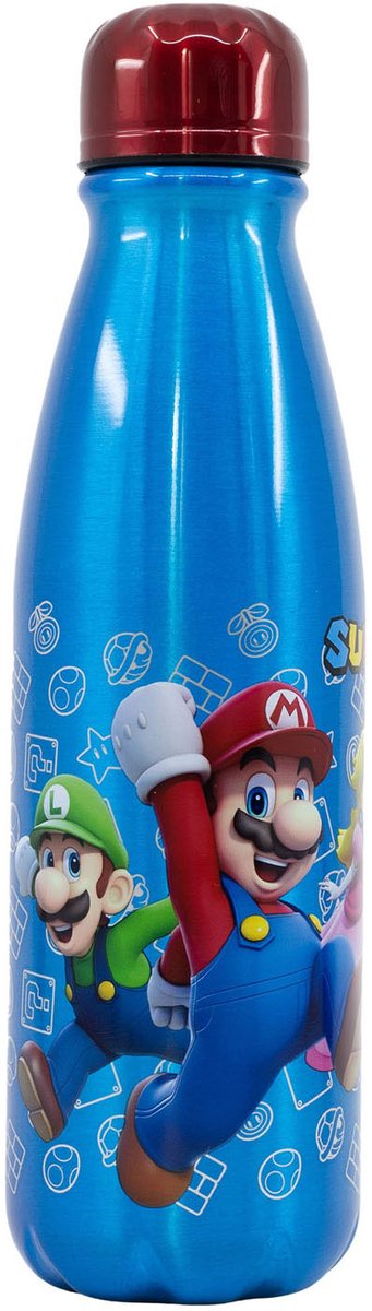 Load image into Gallery viewer, Stor drinkfles aluminium super mario, 600ml
