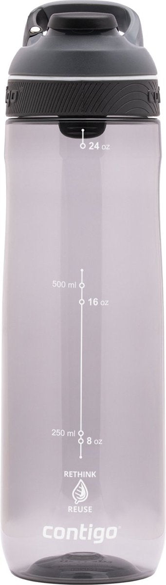 Contigo cortland autoseal waterfles | grote bpa-vrije drinkfles van 720ml | sportfles | lekvrije drinkfles | ideaal voor school, de sportschool, fiets, hardlopen, wandelen | smoke