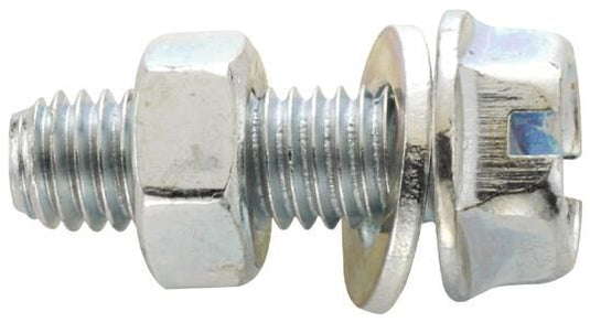 Fix-nippel zeskantbout hex washer head screw 12mm zinc