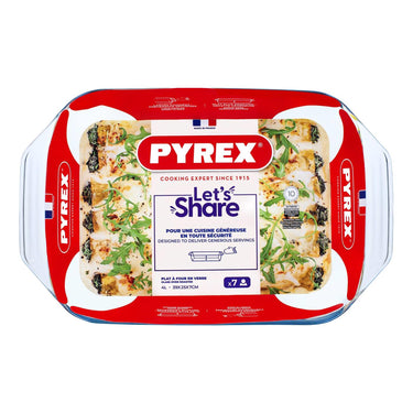 Pyrex irresistible braadslede glas 39x25cm 3,8l