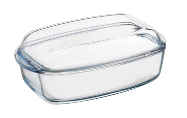 Pyrex rechthoekige ovenschaal met deksel 2,9+1,6l 33x20x14cm