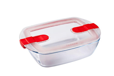 Pyrex cook heat rechthoekige schaal met deksel 1,1l 23x15x6cm