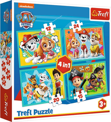 Trefl paw patrol 4-in-1 puzzel - 12 15 20 24 stukjes