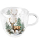Ambiente dubbelwandig glas winter stag 200ml white