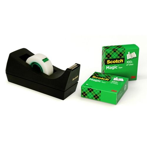 Scotch tape dispenser c38 + magic tape 19mmx33m 3 rollen