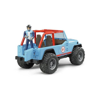 Bruder jeep cross country racer blauw met coureur