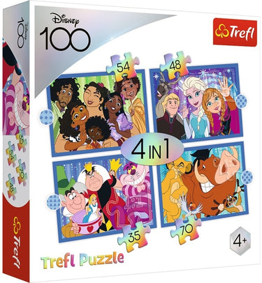 Trefl 4in1 puzzel - the happy world of disney disney 100