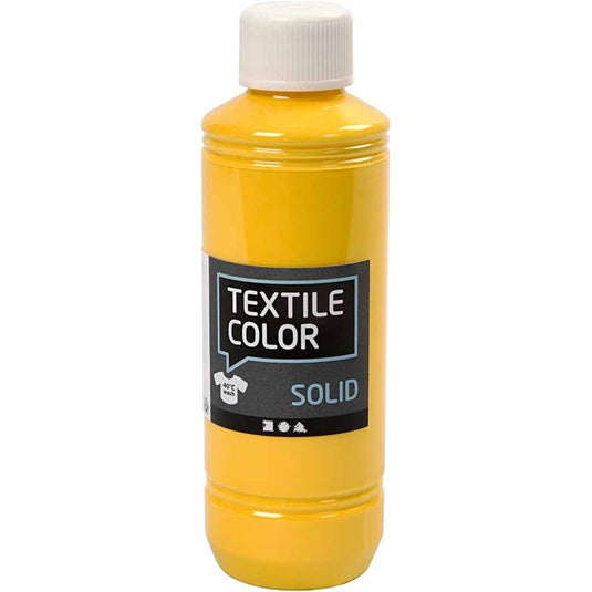 Creativ company textile color dekkende textielverf - geel, 250ml