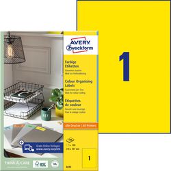 Etiketten avery zweckform 210x297mm geel