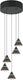 Trio romeo - hanglamp - zwart mat - incl. 5x smd 7 w - plafondbevestiging - traploos in hoogte verstelbaar - dip - schakelaar - niet dimbaar