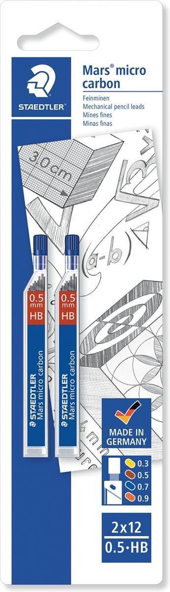 Staedtler staedler mars micro carbon fijnstift - blister 2 x 0.5 hb
