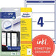 Ordner etiketten avery l4761-25 wit