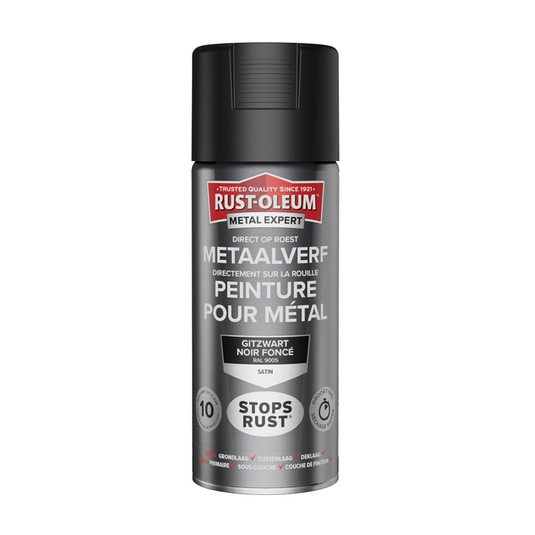 Rust-oleum 1071338 - metaalverf -zg -ral9005 -400mldirect op roest | 1 stuks