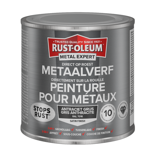 Rust-oleum 1071331 - metaalverf -zg -ral7016 -250mldirect op roest | 1 stuks