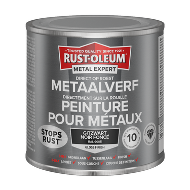 Rust-oleum 1071348 - metaalverf -hg -ral9005 -250mldirect op roest | 1 stuks