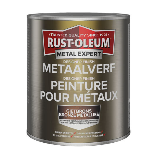 Rust-oleum 1071400 - metaalverf - gietbrons - 750m metal expert designer finish | 1 stuks