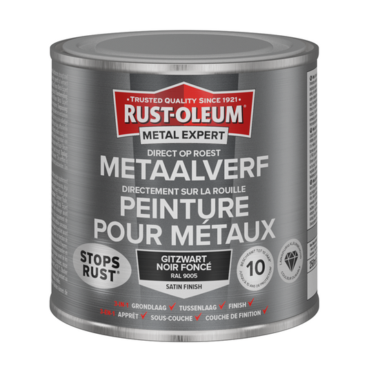 Rust-oleum 1071404 - metaalverf-zg -ral9005 -2500m direct op roest | 1 stuks