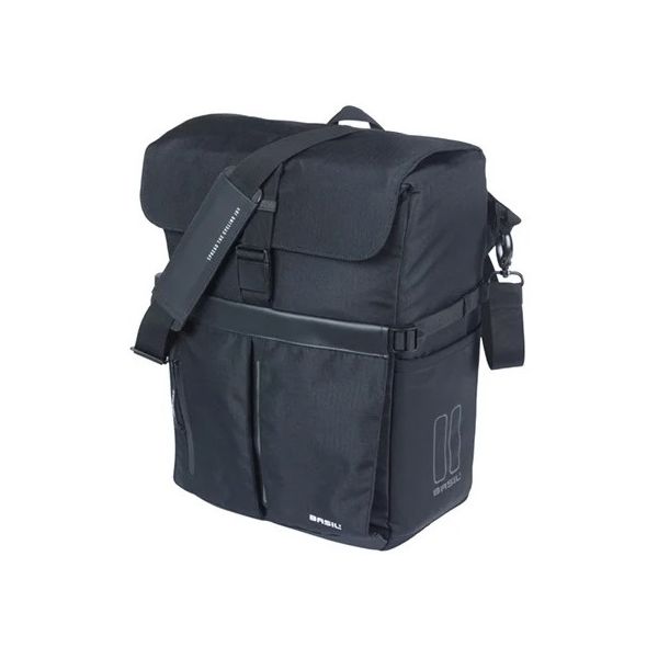 Load image into Gallery viewer, Basil fietsschoudertas move mik studs 14 liter 14 x 24 x 34 cm - zwart
