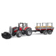 Bruder 2046 massey ferguson 7480 tractor met voorlader en houttransport trailer