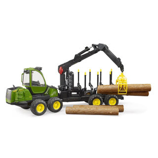 Bruder tractor john deere 1210e met boomstamgrijper