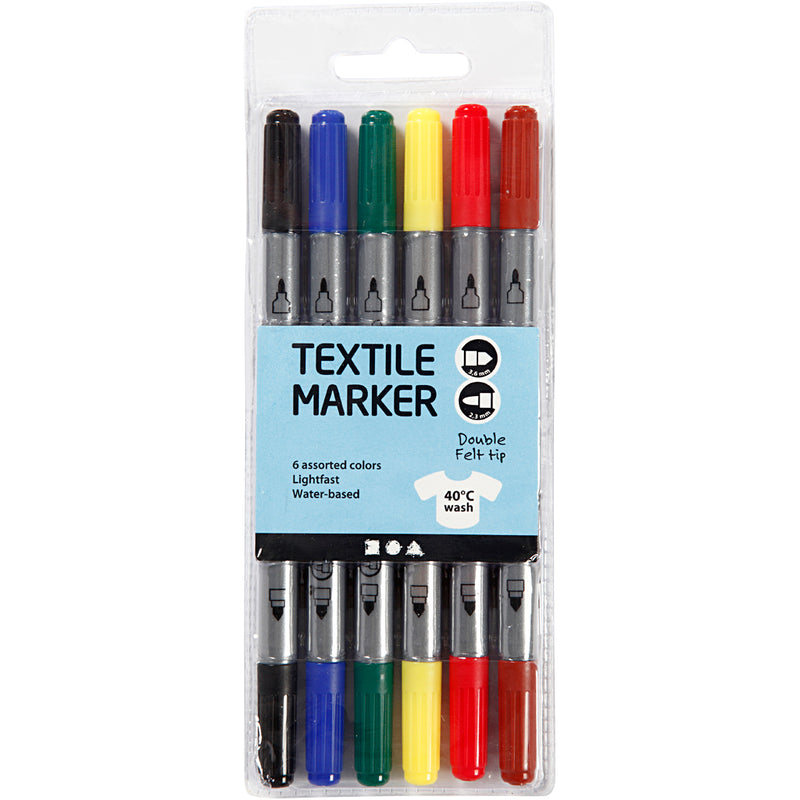 Load image into Gallery viewer, Https: www.cchobby.nl textielstiften-lijndikte-2-3-3-6-mm-standaardkleuren-6-stuk-1-doos
