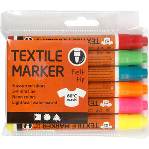 Creativ company https: www.cchobby.nl textielstiften-lijndikte-2-4-mm-neon-kleuren-6-stuk-1-doos