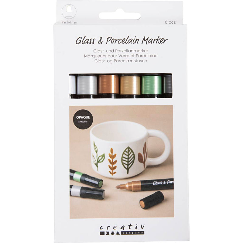 Load image into Gallery viewer, Https: www.cchobby.nl glas-en-porseleinstiften-metallic-lijndikte-1-4-mm-dekkend-metallic-kleuren-6-stuk-1-doos
