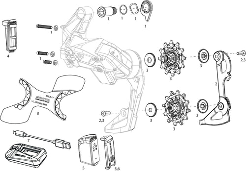 Sram achterderailleur force xplr etap axs rear derail. force xplr etap axs 12sp