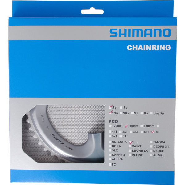 Chainring 50T Shimano 105 FC-R7000 - silver