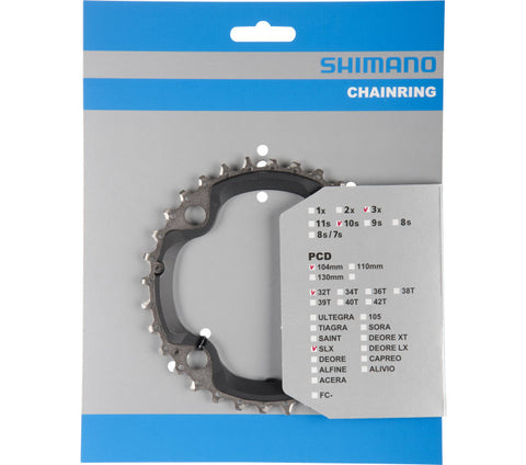 chainring SLX FC-M670 32T-AE 10S 104 mm silver