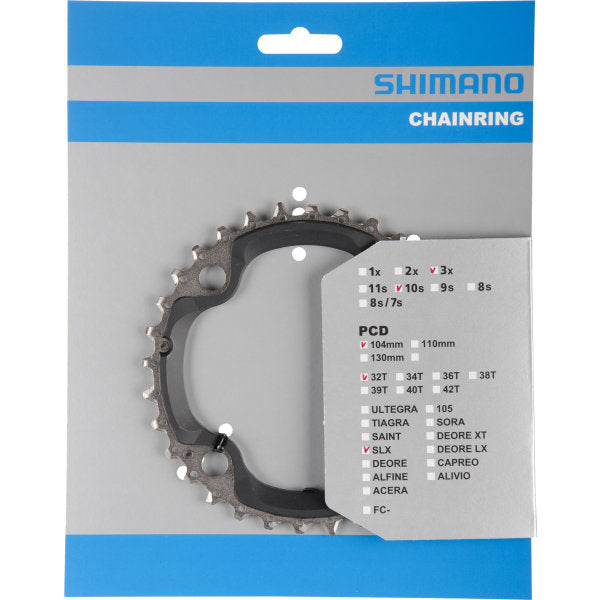 chainring SLX FC-M670 32T-AE 10S 104 mm silver