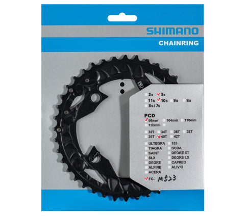 Chainring 40T Shimano FC-MT500 / FC-M523 for chain guard (AN) 10 speed - black