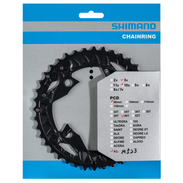 Chainring 40T Shimano FC-MT500 / FC-M523 for chain guard (AN) 10 speed - black