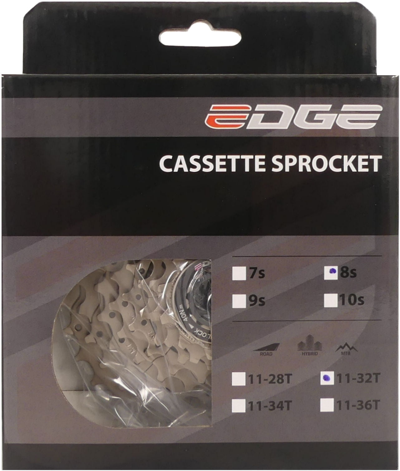 Cassette 8 speed Edge CSM5008 11-32T - silver