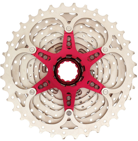 Sunrace 10 speed cassette 11-36t. silver csmx0