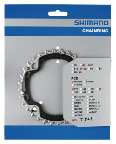 Shimano chainring Deore 10V 32T Y1NL98010 M610 black