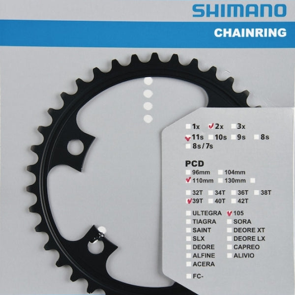 Shimano chainring 105 11V 39T Y1PH39000 FC-5800 black