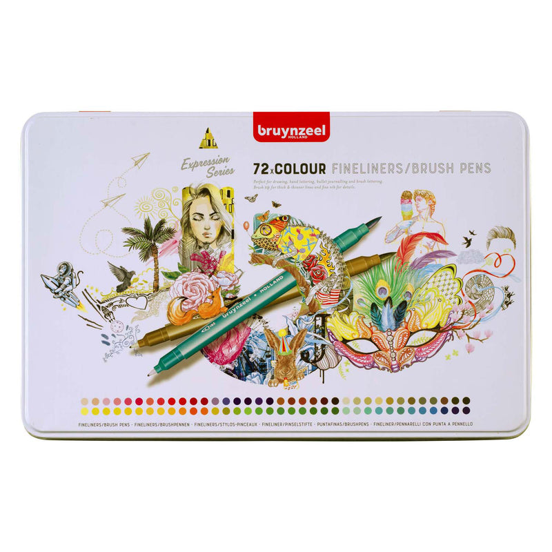 Load image into Gallery viewer, Bruynzeel creatives fineliner brushpen set 72 kleuren
