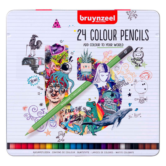 Bruynzeel kleurpotloden blik | 24 kleuren