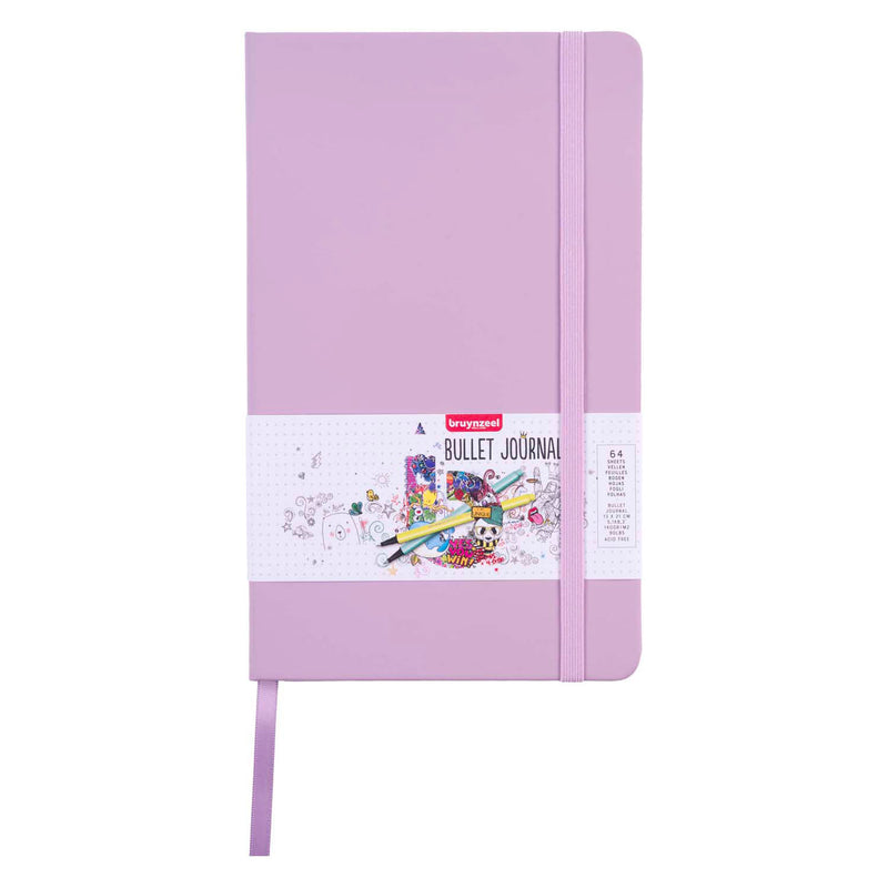 Load image into Gallery viewer, Bruynzeel bullet journal lila notitieboek 13x21cm 140g m² creatief.
