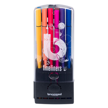 Bruynzeel teens 12 fineliners met driekantige grip