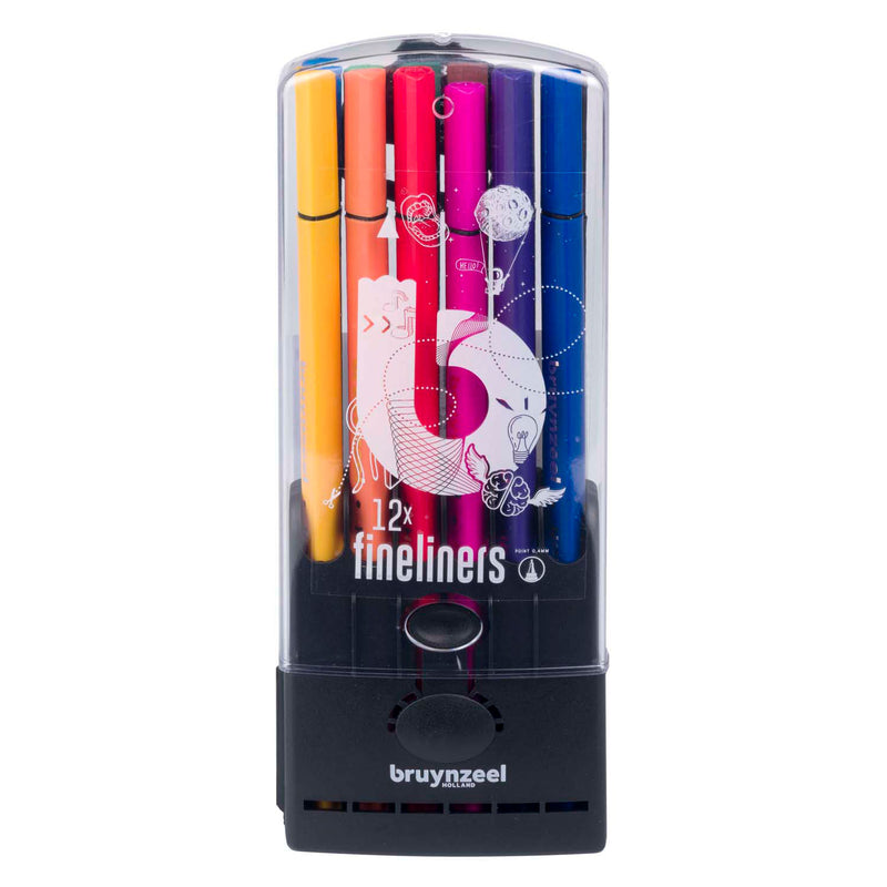 Load image into Gallery viewer, Bruynzeel teens 12 fineliners met driekantige grip
