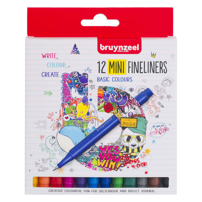 Load image into Gallery viewer, Bruynzeel fineliner mini set 12 kleuren
