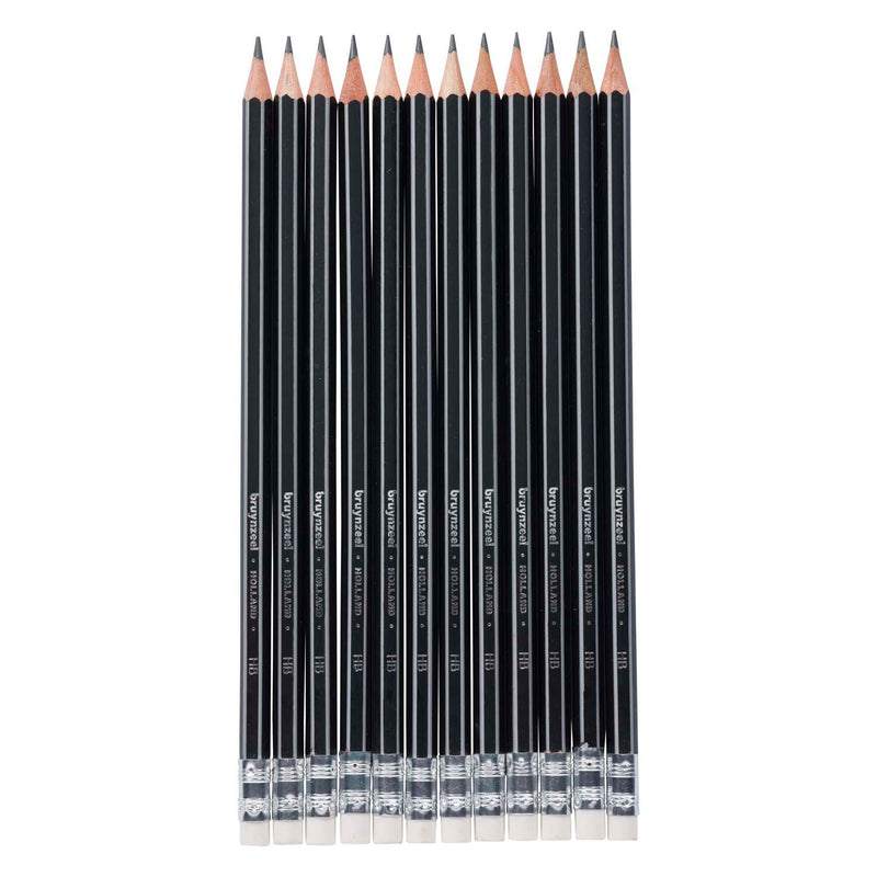 Load image into Gallery viewer, Bruynzeel teens hb grafietpotlood met gumtip set 12
