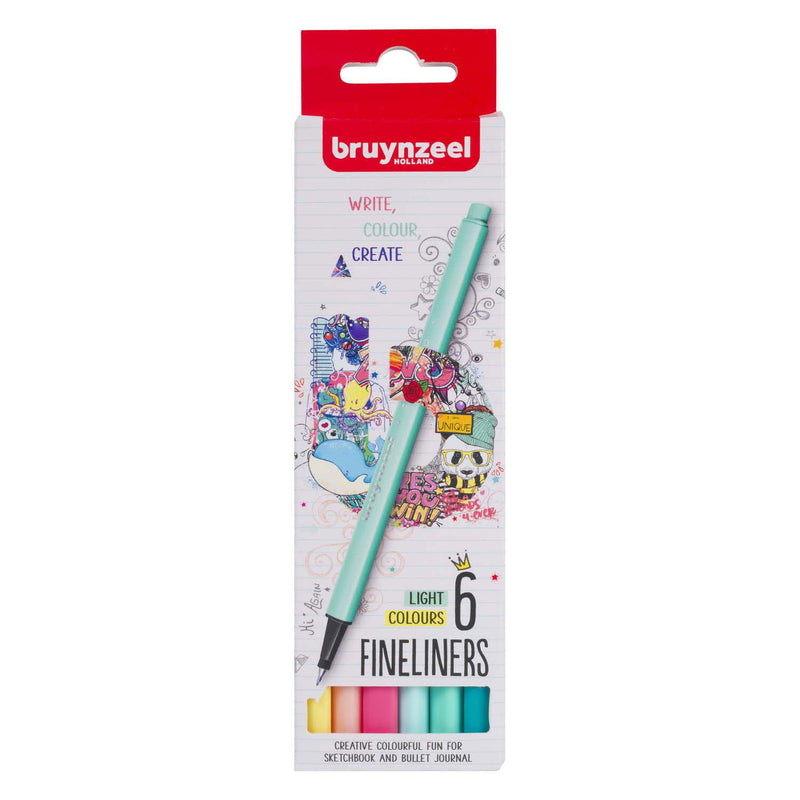 Load image into Gallery viewer, Bruynzeel fineliner set licht 6 kleuren
