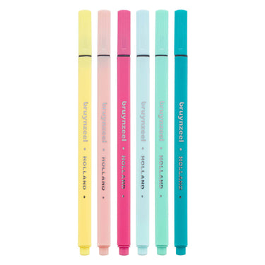 Bruynzeel fineliner set licht 6 kleuren