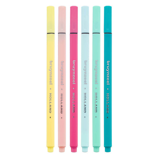 Bruynzeel fineliner set licht 6 kleuren